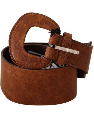 CoSTUME NATIONAL Brown Leather Fashion Waist Buckle Belt