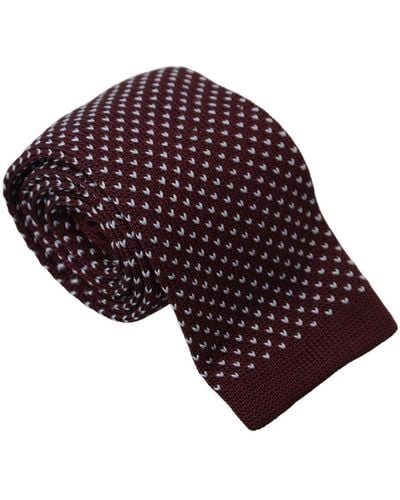 Lanvin Dotted Classic Neck Adjustable Silk Tie - Red