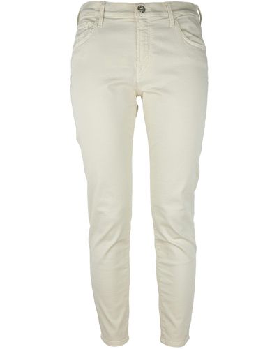 Jacob Cohen Chic Kimberly Crop Pants With Pony Skin Patch - Natural