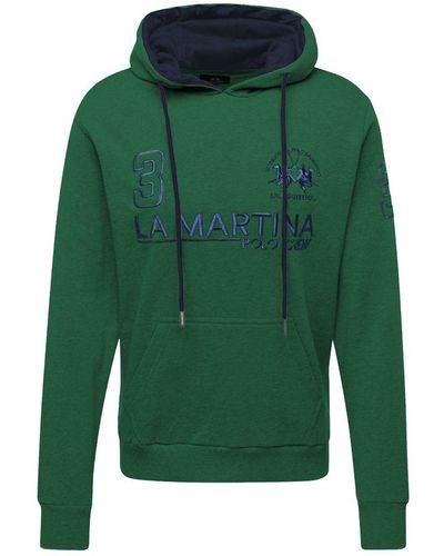 La Martina Green Cotton Sweater