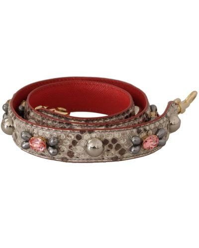 Dolce & Gabbana Opulent Python Leather Bag Strap - Red