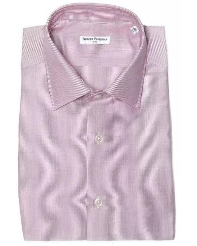 Robert Friedman Elegant Pink Medium Slim Collar Shirt - Purple
