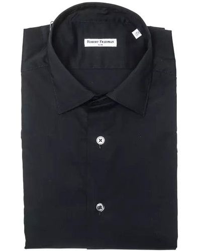 Robert Friedman Elegant Slim Collar Shirt - Black