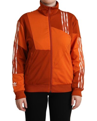 adidas Chic Bomber Jacket With Zip Closure - Orange