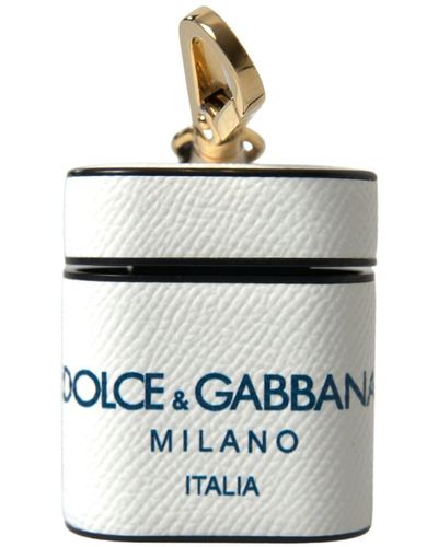 Dolce & Gabbana Elegant Leather Airpods Case - White
