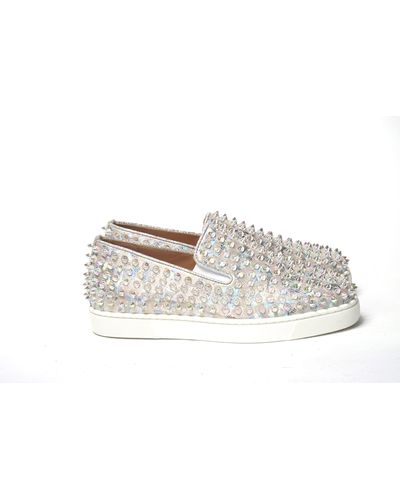 Christian Louboutin Ab/Clear Ab Roller Boat Flat Sneaker - Black