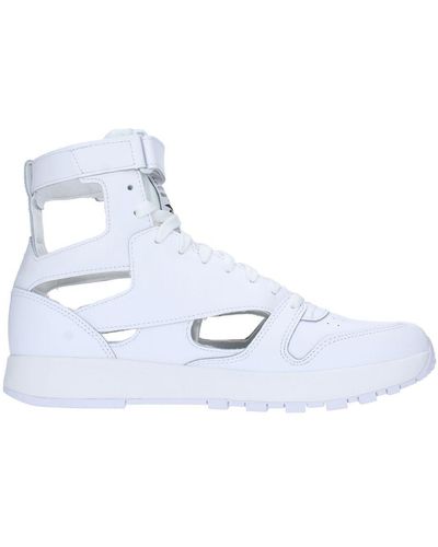 Reebok X Maison Margiela White Leather E Fabric Sneaker - Blue