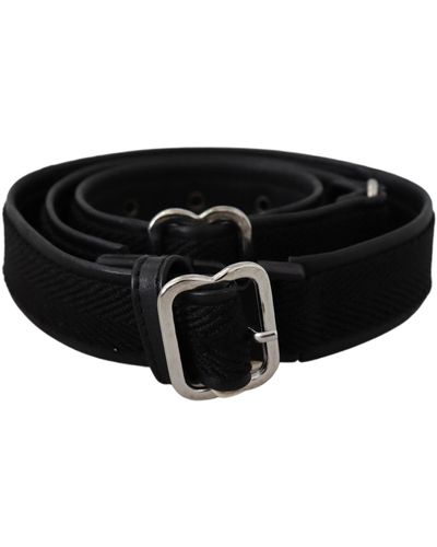 Gianfranco Ferré Chic Leather Waist Belt With Chrome Buckle - Black
