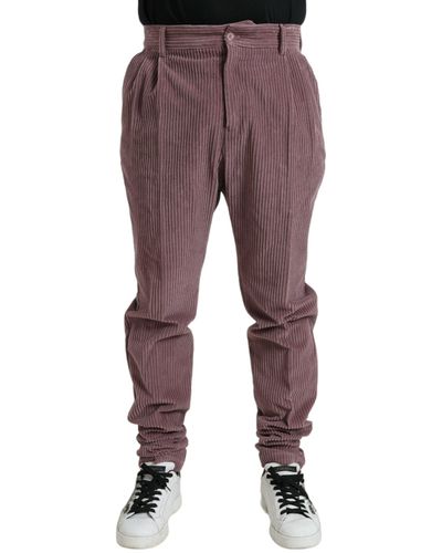 Dolce & Gabbana Corduroy Cotton Stretch Skinny Pants - Purple