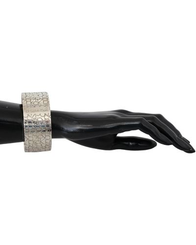 Calvin Klein Elegant Sterling Logo Bangle Bracelet - Black