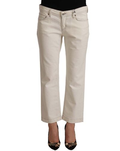 Dolce & Gabbana Chic Off- Cropped Jeans - White