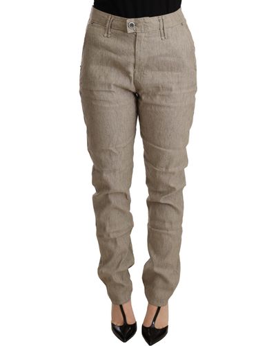 CYCLE Mid Waist Casual Baggy Stretch Trouser - Natural
