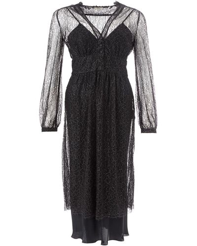 Lardini Black Long Embellished Dress With Petticoat