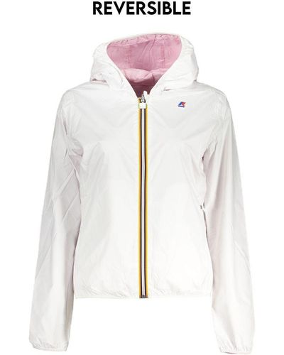 K-Way Chic Reversible Hooded Jacket With Contrast Details - White