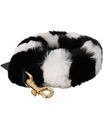 Dolce & Gabbana Elegant Fur Shoulder Strap Accessory - Black