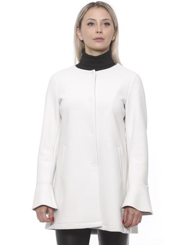 19V69 Italia by Versace Elegant Neoprene Coat - White