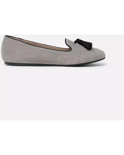 Charles Philip Leather Flat Shoe - Gray