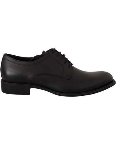 Dolce & Gabbana Black Leather Lace Up S Formal Derby Shoes