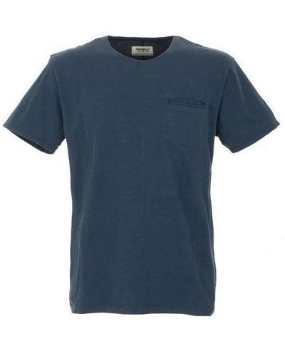 Fred Mello Vintage Charm Crew Neck Tee With Pocket - Blue
