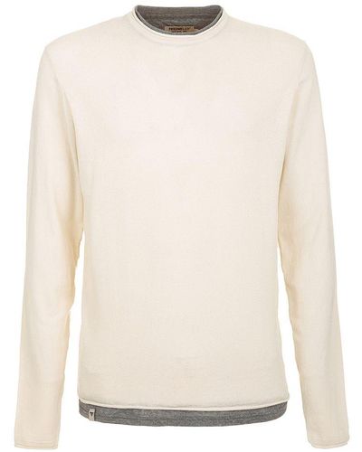 Fred Mello Beige Cotton Sweater - White
