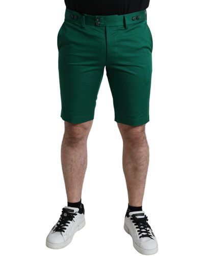 Dolce & Gabbana Stretch Cotton Bermuda Shorts - Green