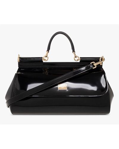 Dolce & Gabbana Black Leather Di Calfskin Handbag