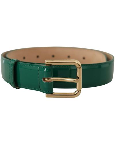 Dolce & Gabbana Elegant Leather Belt With Buckle Detail - Green