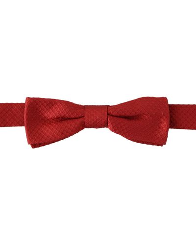 Dolce & Gabbana 100% Silk Adjustable Neck Papillon Tie - Red