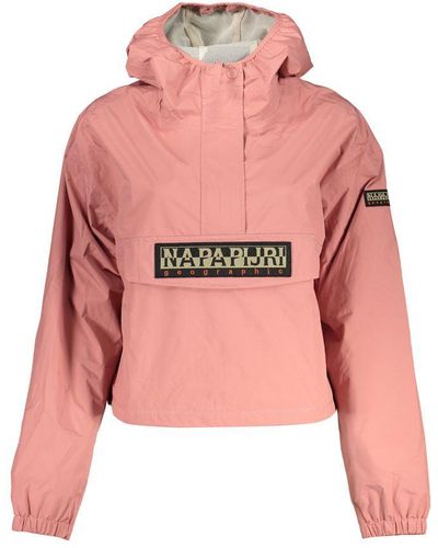 Napapijri Elegant Hooded Waterproof Sports Jacket - Pink