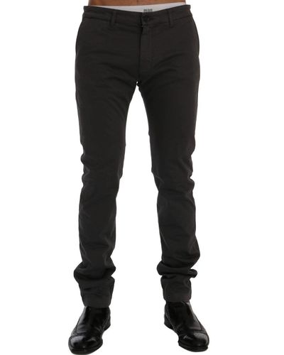 Gianfranco Ferré Elegant Slim-fit Gray Cotton Pants - Black