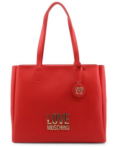 Love Moschino Plaque-logo Tote Bag - Red