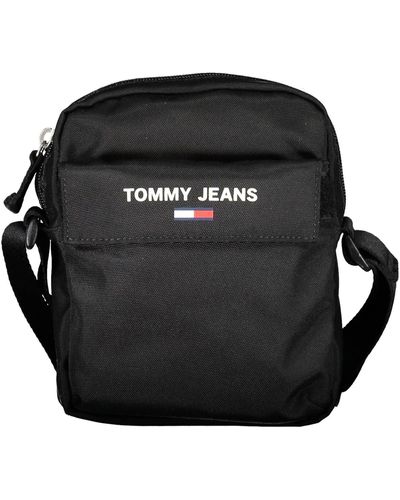 Tommy Hilfiger Sleek Shoulder Bag With Logo Detailing - Black