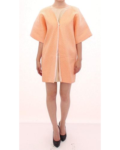 Andrea Incontri Chic Silk-Blend Short Sleeve Coat - Multicolor