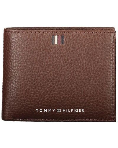 Tommy Hilfiger Elegant Leather Wallet With Contrast Details - Brown