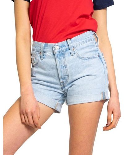 Levi's Cotton Zipped And Buttoned Short - Blue