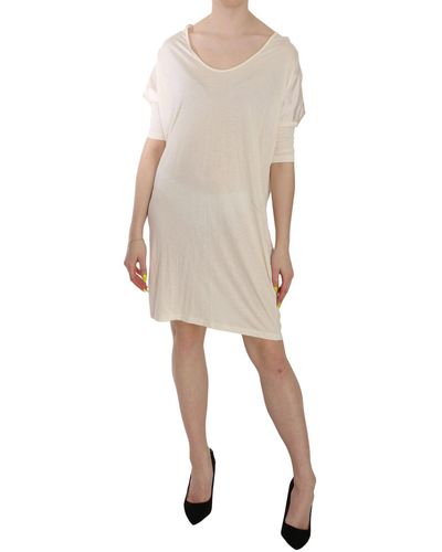 CoSTUME NATIONAL Costume Nationa Chic Cream A-Line Elbow Sleeve Dress - Natural