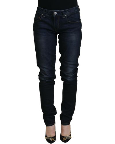 Acht Chic Low Waist Denim Skinny Jeans - Blue