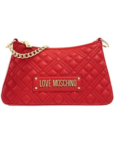 Love Moschino Chic Hobo Shoulder Bag With Accents - Red