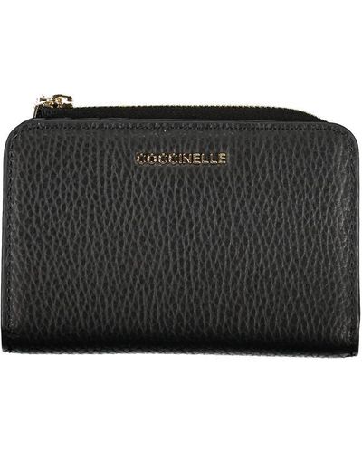 Coccinelle Elegant Black Leather Double Compartment Wallet