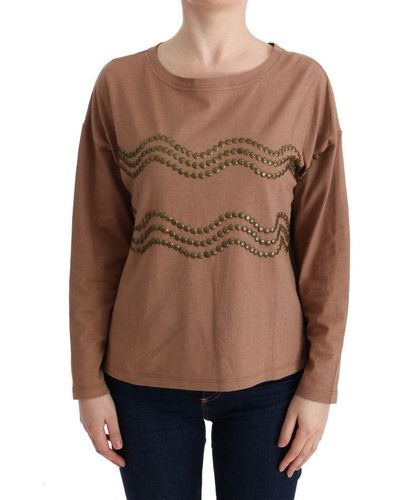 John Galliano Cotton Studded Sweater - Brown