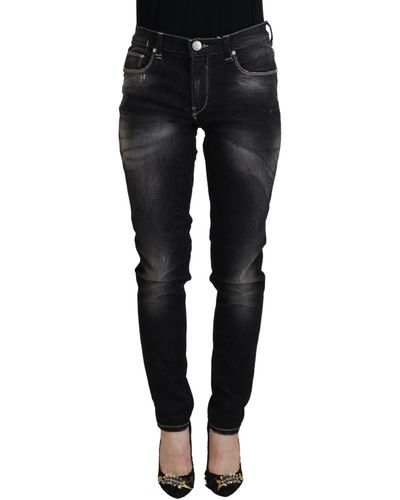 Acht Elegant Tapered Mid Waist Jeans - Black