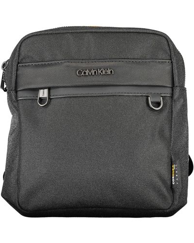 Calvin Klein Sleek Recycled Polyester Shoulder Bag - Black