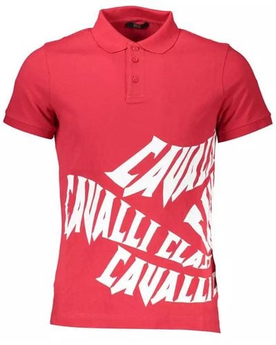 Class Roberto Cavalli Cotton Polo Shirt - Red