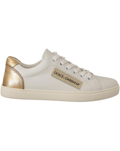 Dolce & Gabbana Elegant Leather Sneakers With Accents - Black