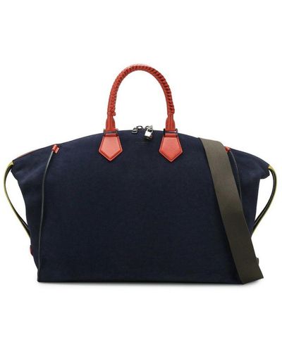 Dolce & Gabbana Luxurious Suede Leather Duffle Bag - Blue
