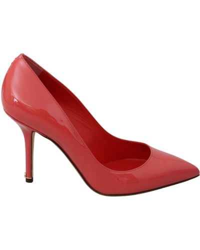 Dolce & Gabbana Dark Pink Patent Leather Heels Pumps - Red