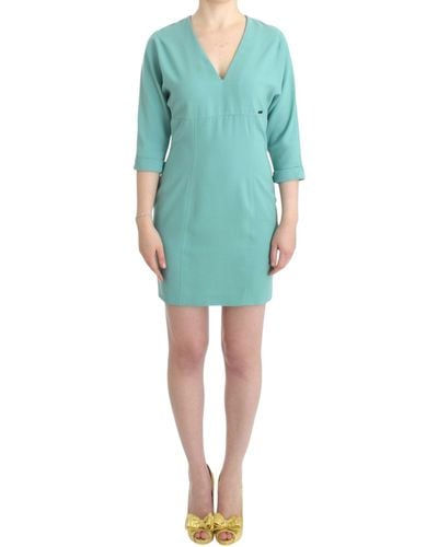 CoSTUME NATIONAL 3/4 Sleeved Sheath Dress Green Sig11650