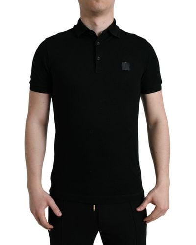 Dolce & Gabbana Elegant Cotton Polo Shirt - Black