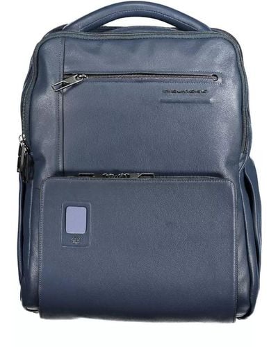 Piquadro Leather Backpack - Blue