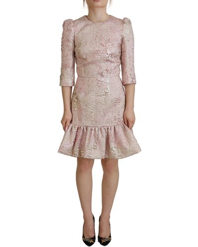 Dolce & Gabbana Elegant Jacquard Midi Sheath Dress - Multicolor